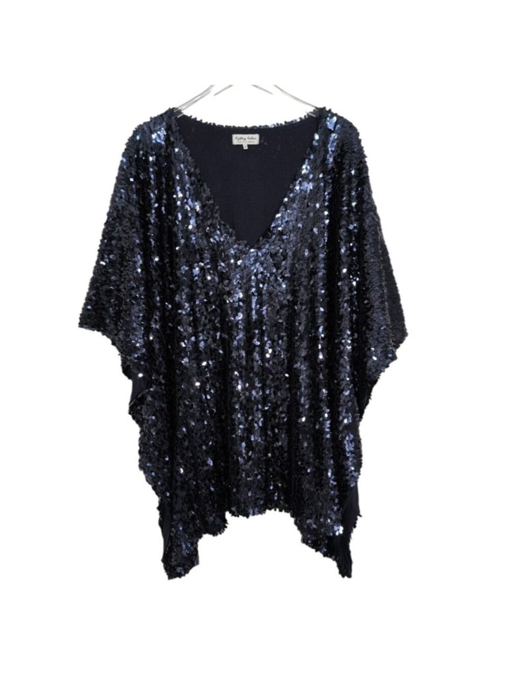 Ripley Rader 2 Sequin Caftan Womens Size Small Blue Lined Heavy Oversized Dress